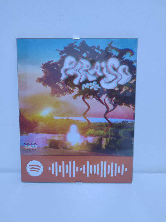 Lámina de ''Paraiso'' Mora con codigo de spotify personalizado